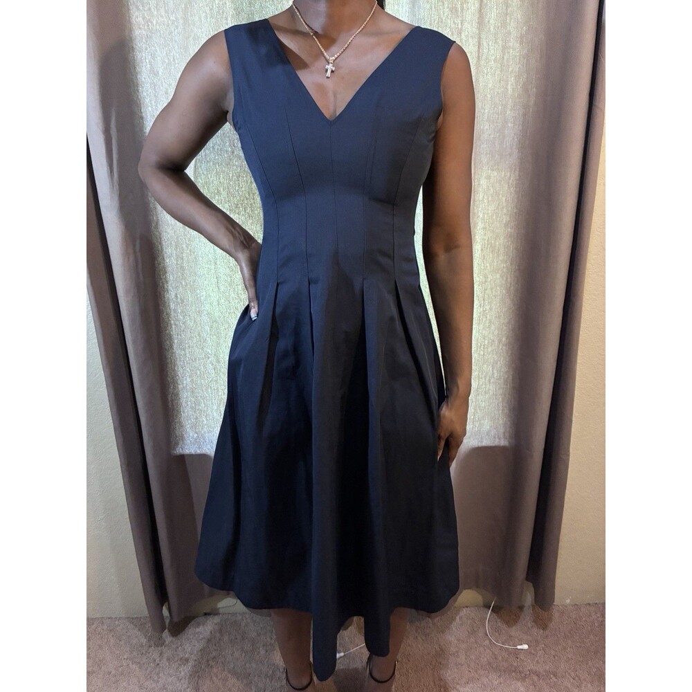 Zara Women's Navy Blue Flare A-Line Dress Size M